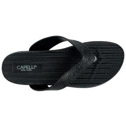 Womens Capelli New York Glitter Textured Flip Flops