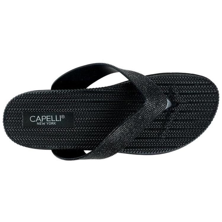 Womens Capelli New York Glitter Textured Flip Flops