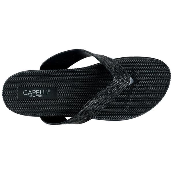 Womens Capelli New York Glitter Textured Flip Flops