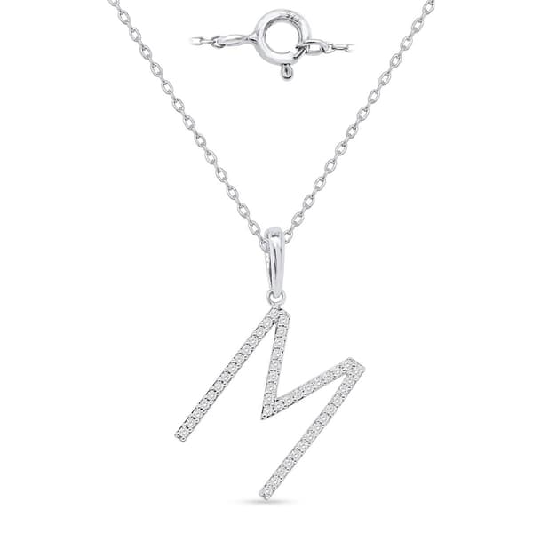 Nova Star(R) Sterling Silver Lab Grown Diamond Initial M Pendant