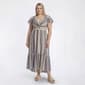 Juniors Plus Angie Striped Flutter Sleeve Twist Front Maxi Dress - image 1