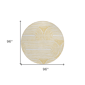 HomeRoots Gold & White Round Abstract Non Skid Area Rug - image 3