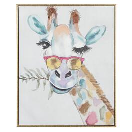 9th & Pike&#40;R&#41; Multi-Colored Eclectic Giraffe Canvas Wall Art