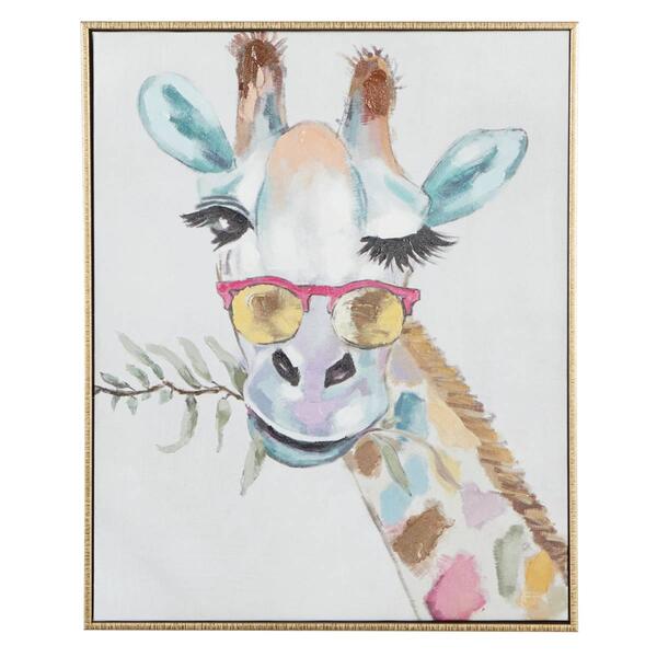 9th & Pike&#40;R&#41; Multi-Colored Eclectic Giraffe Canvas Wall Art - image 