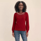 Womens Draper James Long Sleeve Pearl Yoke Sweater - image 1
