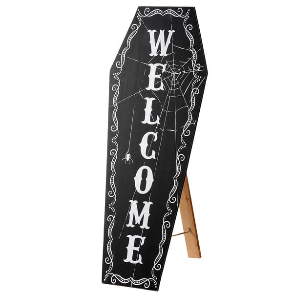 National Tree 28in. Halloween Welcome Standup Sign - image 