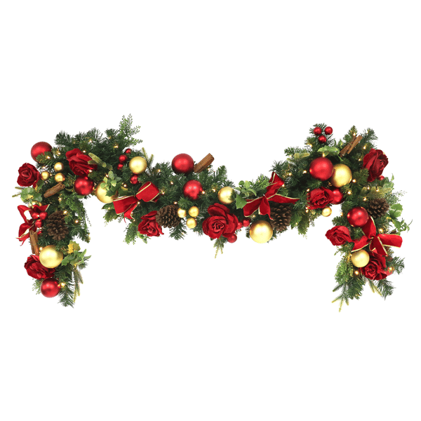 Puleo International 6ft. Pre-Lit Adorned Garland - image 