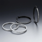 Saffron Silver & Black Inside Out 40mm Hoop Earrings Set - image 1