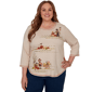 Plus Size Alfred Dunner Classics Scarecrow Family Blouse - image 1