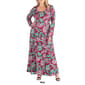 Plus Size 24/7 Comfort Apparel Paisley Long Sleeve Maxi Dress - image 4