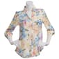 Juniors A. Byer Floral Roll Tab Sleeve Portofino Blouse - image 2