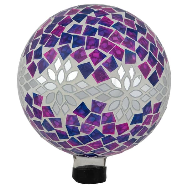 Northlight Seasonal Mosaic Floral Outdoor Garden Gazing Ball - image 