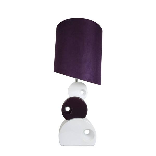 Elegant Designs Purple/White Stacked Circle Ceramic Table Lamp - image 