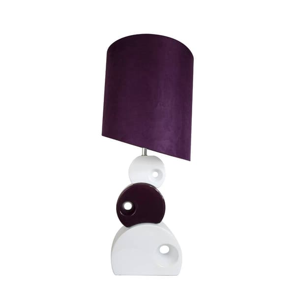 Elegant Designs Purple/White Stacked Circle Ceramic Table Lamp - image 