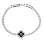 Saffron Black CZ Stone Square Charm Bracelet - image 1