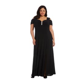 Plus Size R&amp;M Richards Diamante Detail Evening Gown