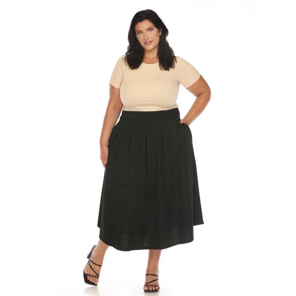 Womens White Mark Flared Tweed A-Line Skirt