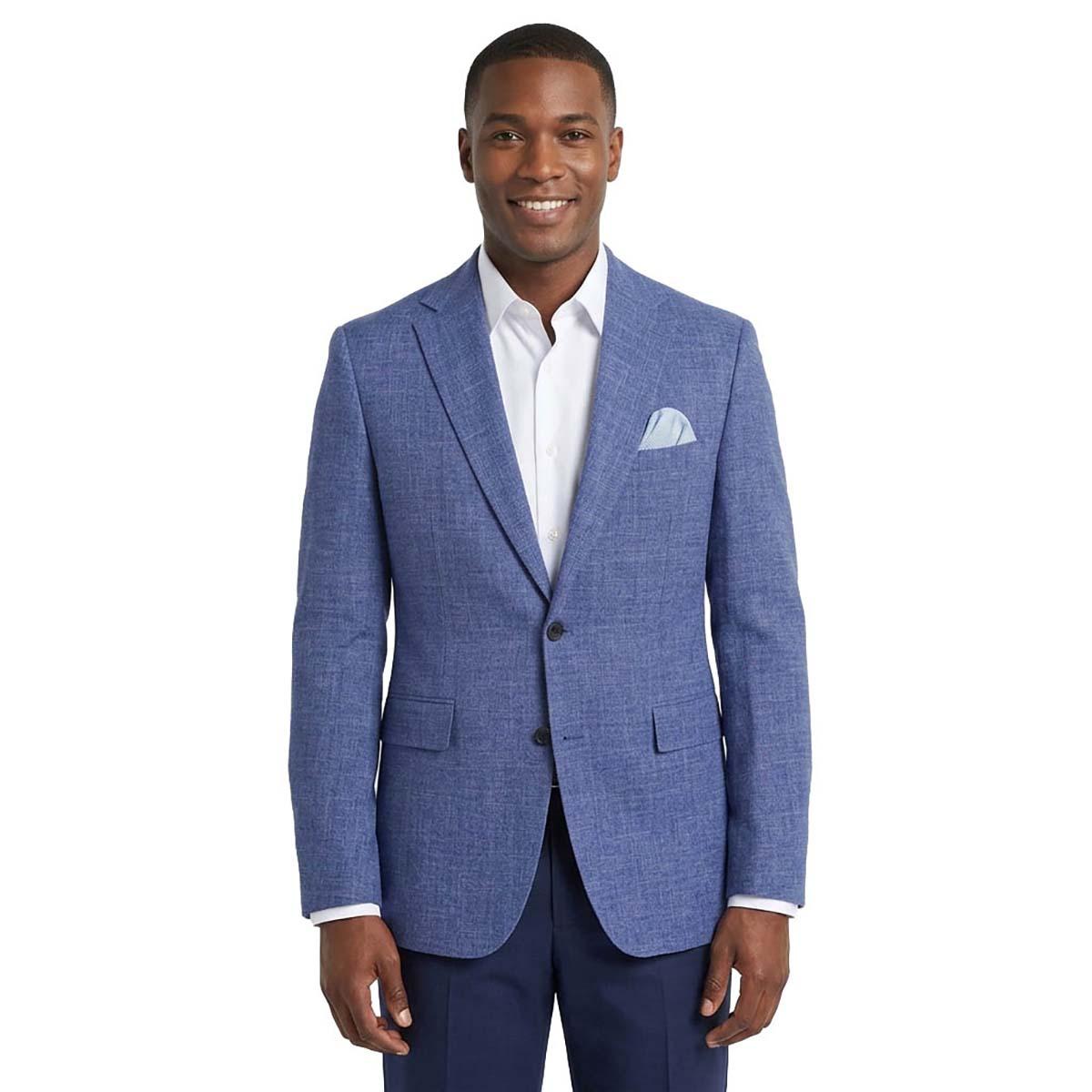 Mens Allyn St. George Marled Sport Coat - Mid Blue Sharkskin