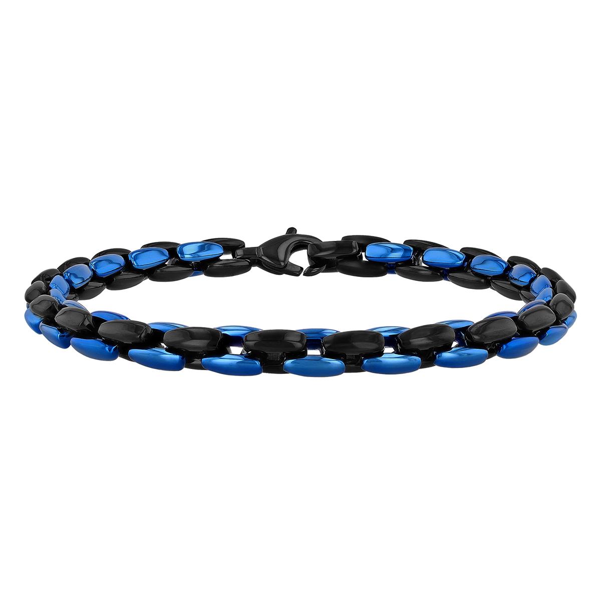 Mens Gentlemen’s Classics™ Blue & Black Link Bracelet