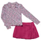 Girls &#40;7-16&#41; Sweet Butterfly 2pc. Space Dye Top & Cord Skort - image 2