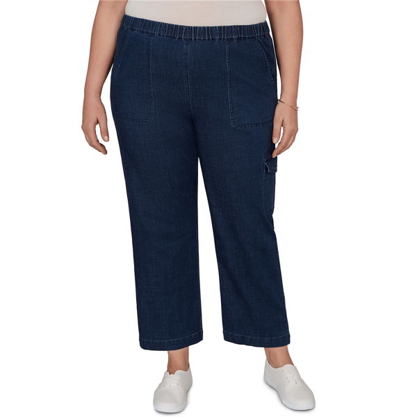Plus Size Alfred Dunner Pull On Cargo Pocket Jeans