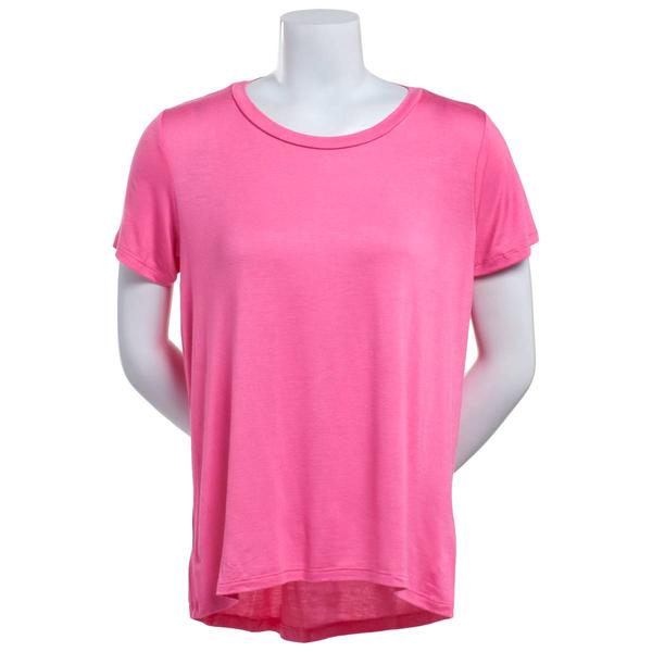 Plus Size René Rofé® Short Sleeve Scoop Neck High Low Tee