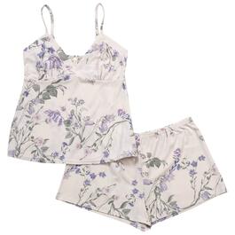 Womens Laura Ashley&#40;R&#41; Floral Poly Rib Tank Top & Shorts Pajama Set