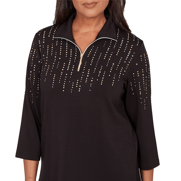 Womens Alfred Dunner Seville Stud Embellishment Blouse