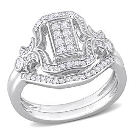 Diamond Classics&#40;tm&#41; 3/8ctw. Diamond Sterling Silver Bridal Ring Set