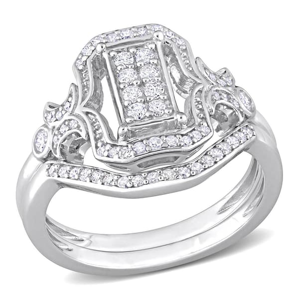 Diamond Classics(tm) 3/8ctw. Diamond Sterling Silver Bridal Ring Set - image 