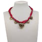 Ashley Red Bandana Scarf Necklace w/ Gold-Tone Heart Charms - image 1
