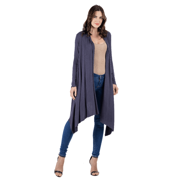 Womens 24/7 Comfort Apparel Extra Long Open Front Cardigan