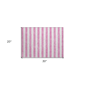 HomeRoots Pink & White Striped Non Skid Indoor Outdoor Accent Rug - image 3