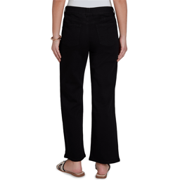Womens Ruby Rd. Key Items Jet Black Stovepipe Wide Leg Jeans