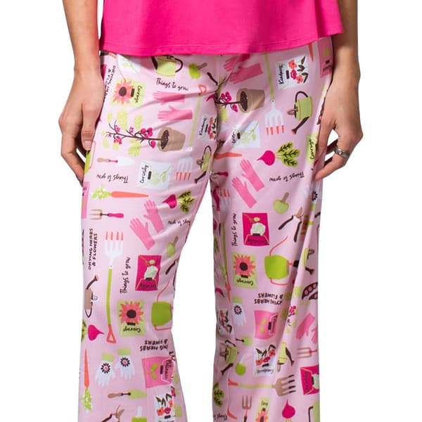 Womens HUE® Solid Top Things To Grow Printed Capri 3 Piece Set