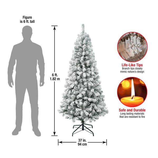 National Tree 6ft Acacia Flocked Artificial Tree