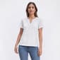 Womens LANDS’ END® Short Sleeve Split Neck Lace Trim Blouse - image 4