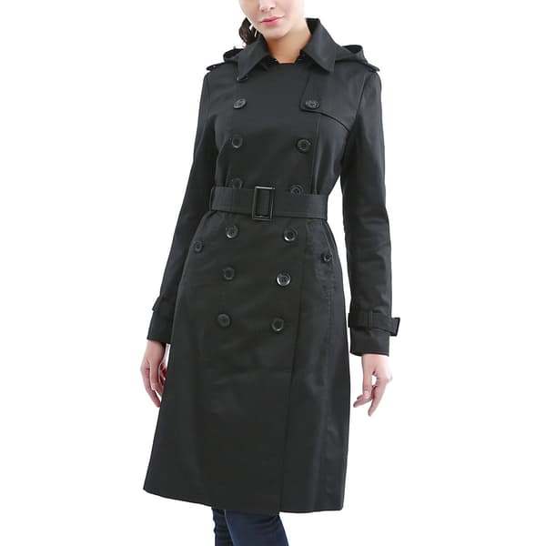 Womens BGSD Waterproof Classic Hooded Long Trench Coat