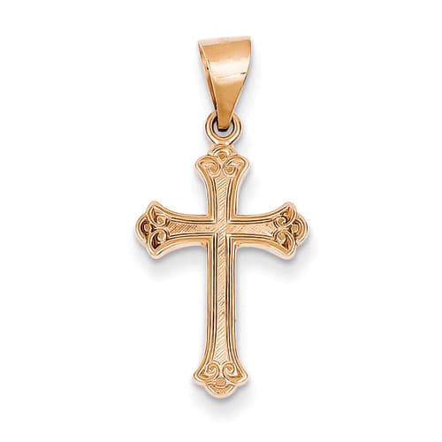 Gold Classics&#40;tm&#41; 14kt. Rose Gold Cross Pendant - image 