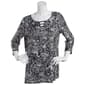 Womens Emily Daniels 3/4 Sleeve Foil Print Bar Neck Knit Top - image 1