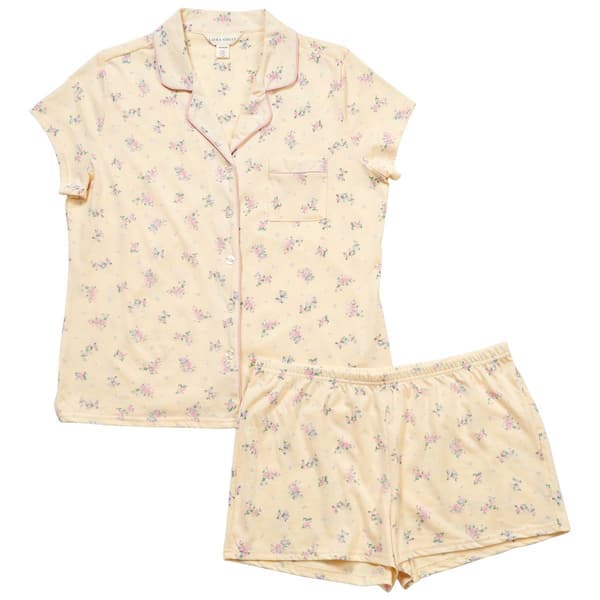 Womens Laura Ashley(R) Short Sleeve Tossed Ditsy Pajama Set