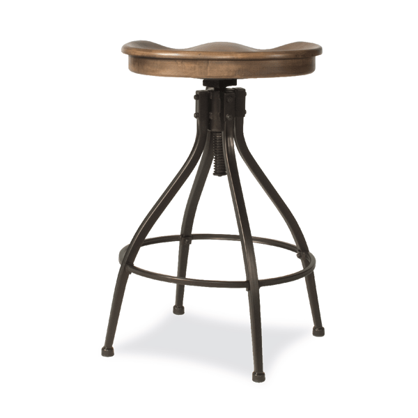 HH2 Home Worland Backless Adjustable Height Stool w/ Saddle Seat