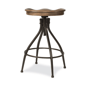 HH2 Home Worland Backless Adjustable Height Stool w/ Saddle Seat - image 5