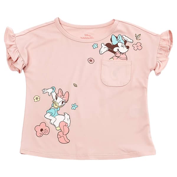 Toddler Girl Disney Minnie & Daisy Flower Ruffled Sleeve Tee - image 