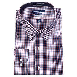 Mens Big & Tall Preswick & Moore Plaid Dress Shirt - Blue/Red