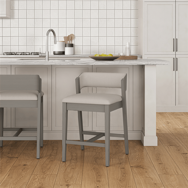 HH2 Home Dresden Grey Fabric Counter Height Stool