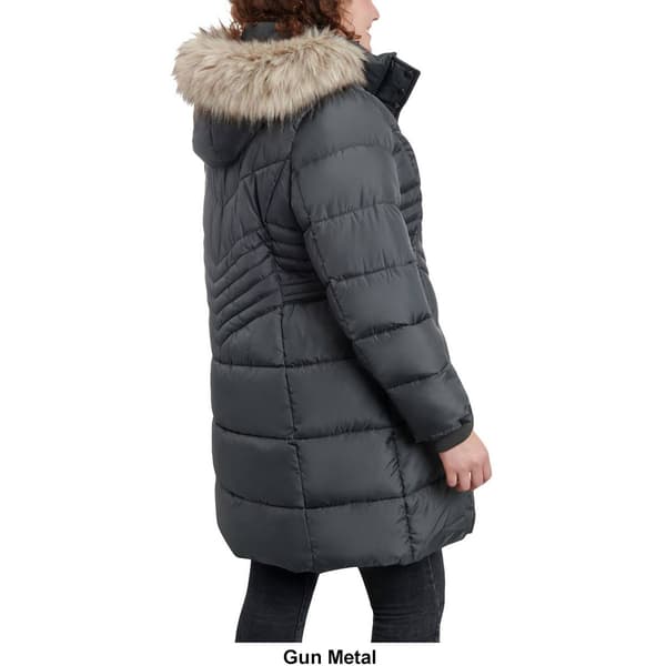 Plus Size London Fog 35in Puffer Jacket w/Faux Fur Hood