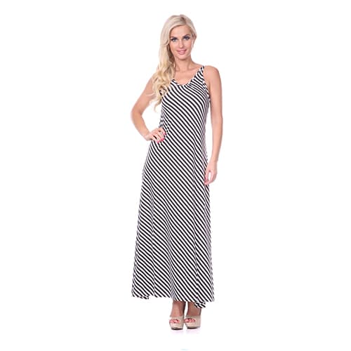 Womens White Mark Backless Striped Maxi Dress - image 