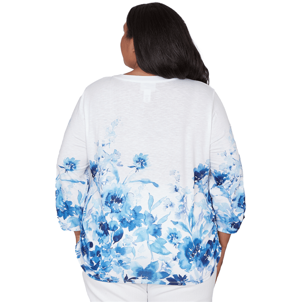 Plus Size Alfred Dunner Mykonos Watercolor Floral Blouse