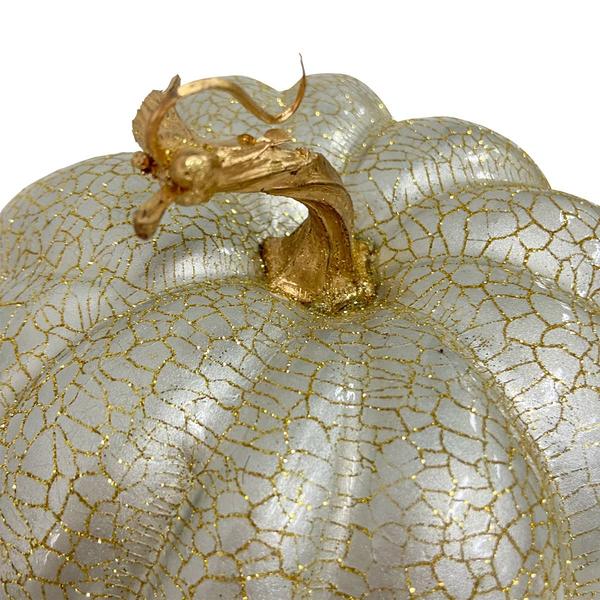 Northlight Seasonal 7in. Champagne Crackled Pumpkin Decoration
